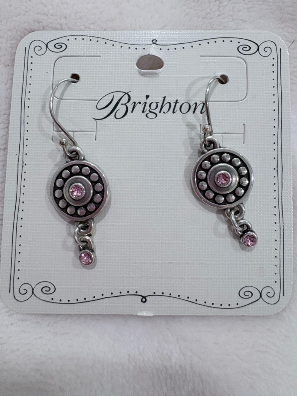 Brighton Pebble Dot Medali Light Pink French Wire Earrings $48 Jewelry